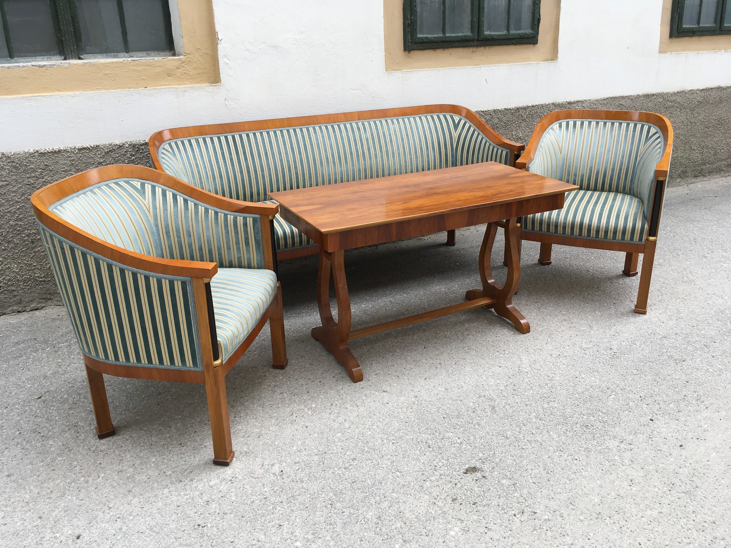 Sitzgarnitur Biedermeier Stil Sofa Tisch Sessel Sofagarnitur