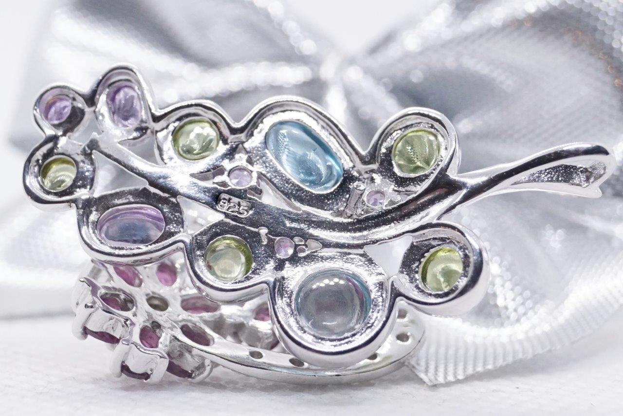 Anhänger 925 Silber Edelsteine Topas Amethyst Peridot Edelsteine handgefertigt