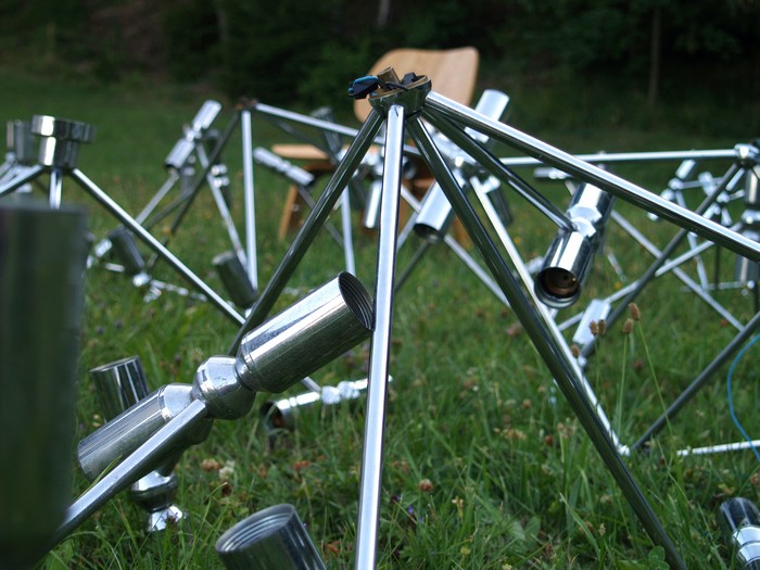 Vintage Chrome Lampenhimmel