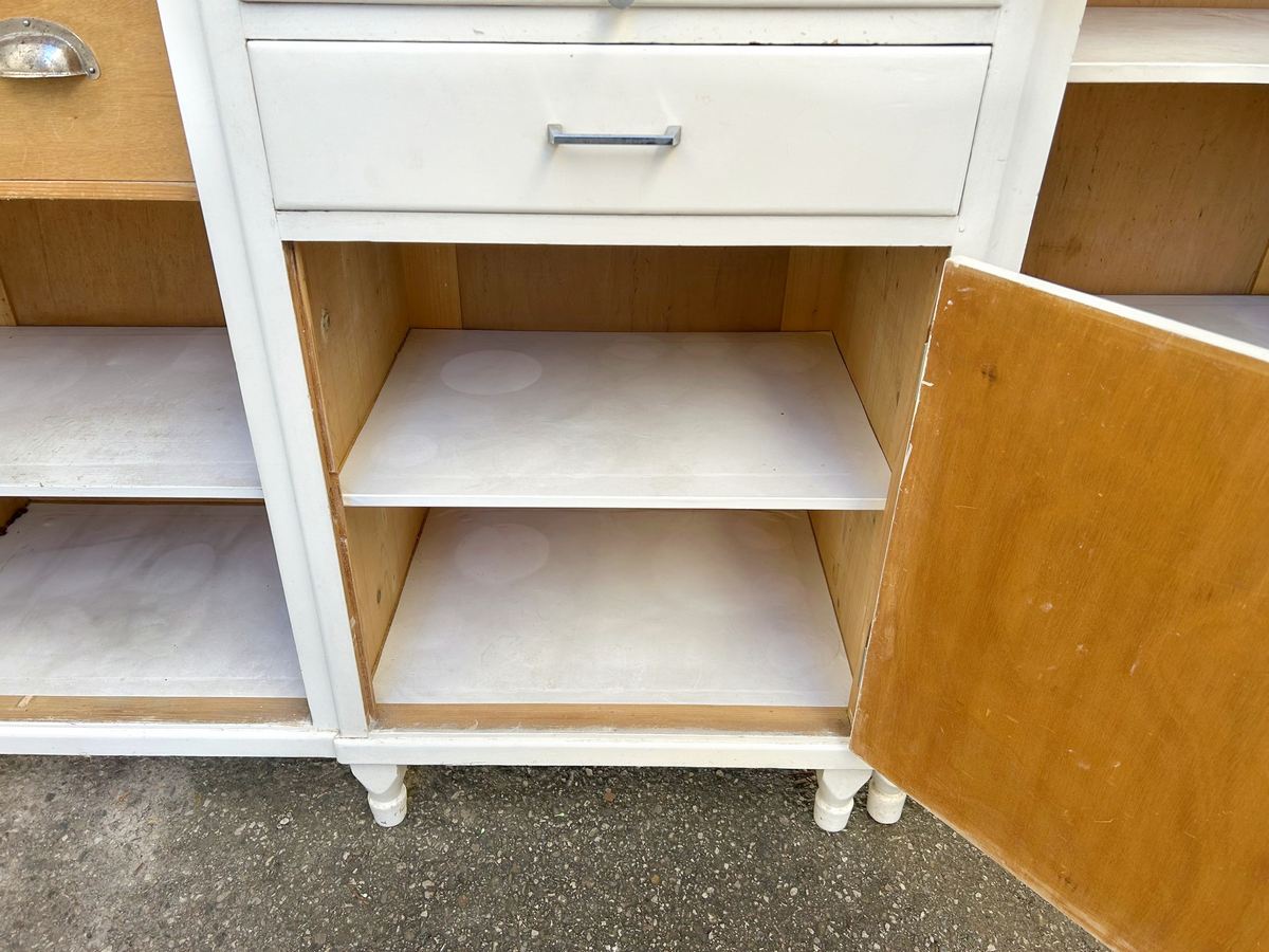 antiker Schrank Vintage creme Massivholz