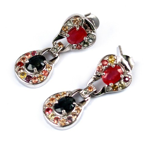 Ohrstecker Rubin  Silber