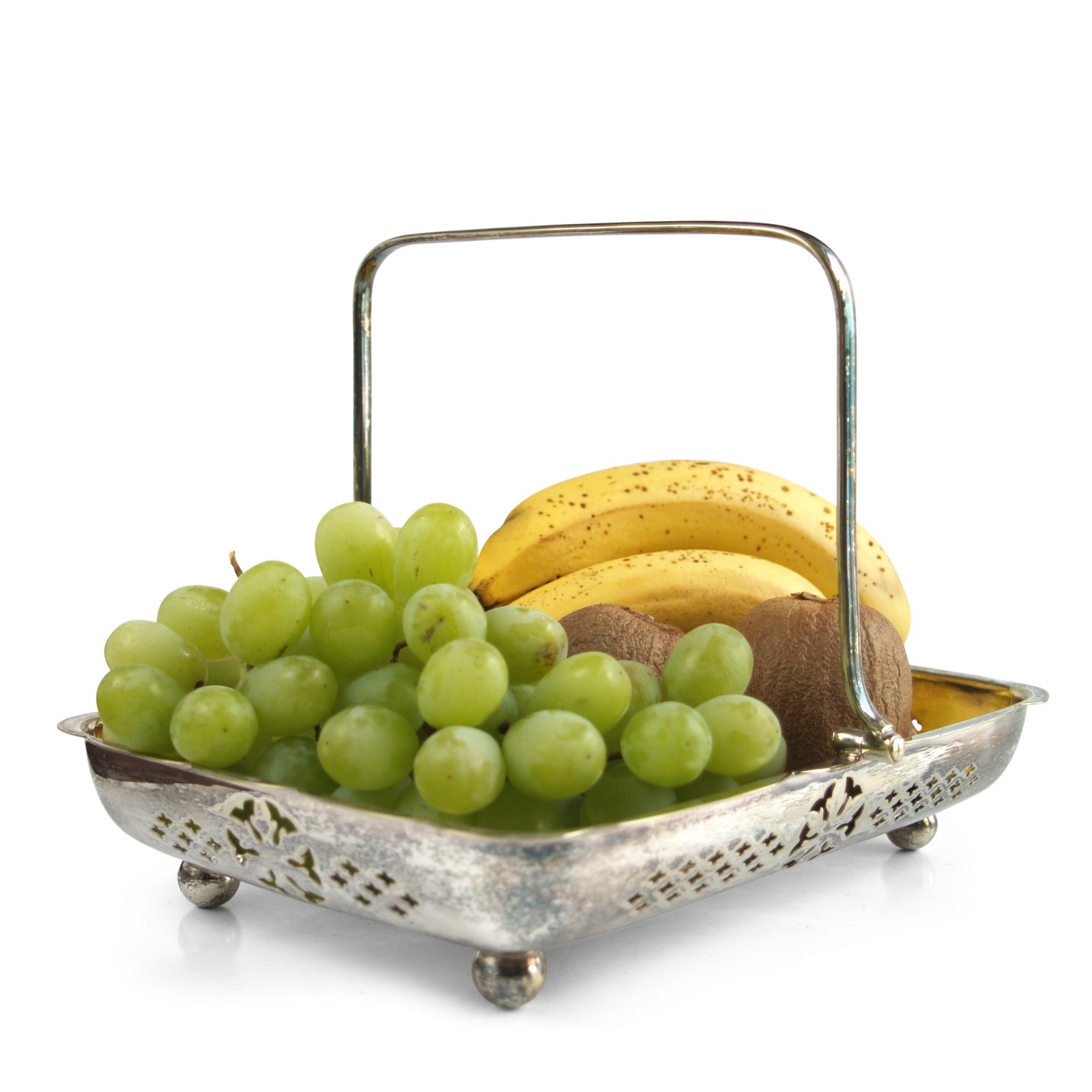 Servierschale Griff Schale Obstschale versilbert England Schale versilbert