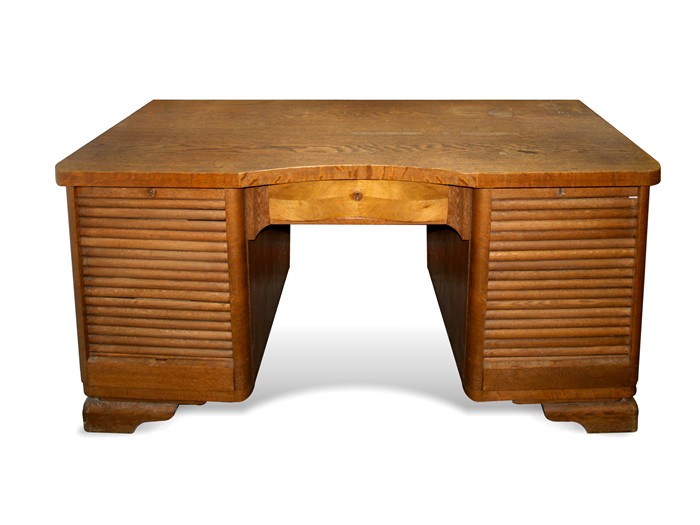 Vintage Rollladen Schreibtisch Rollladentisch groß und geräumig Schreibtisch Rollladen