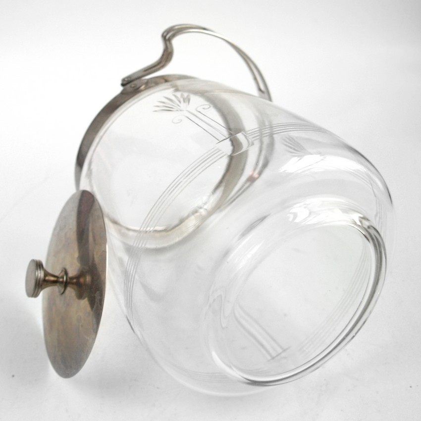 Keksdose Vintage Glas Deckeldose Vorratsdose Jugendstil