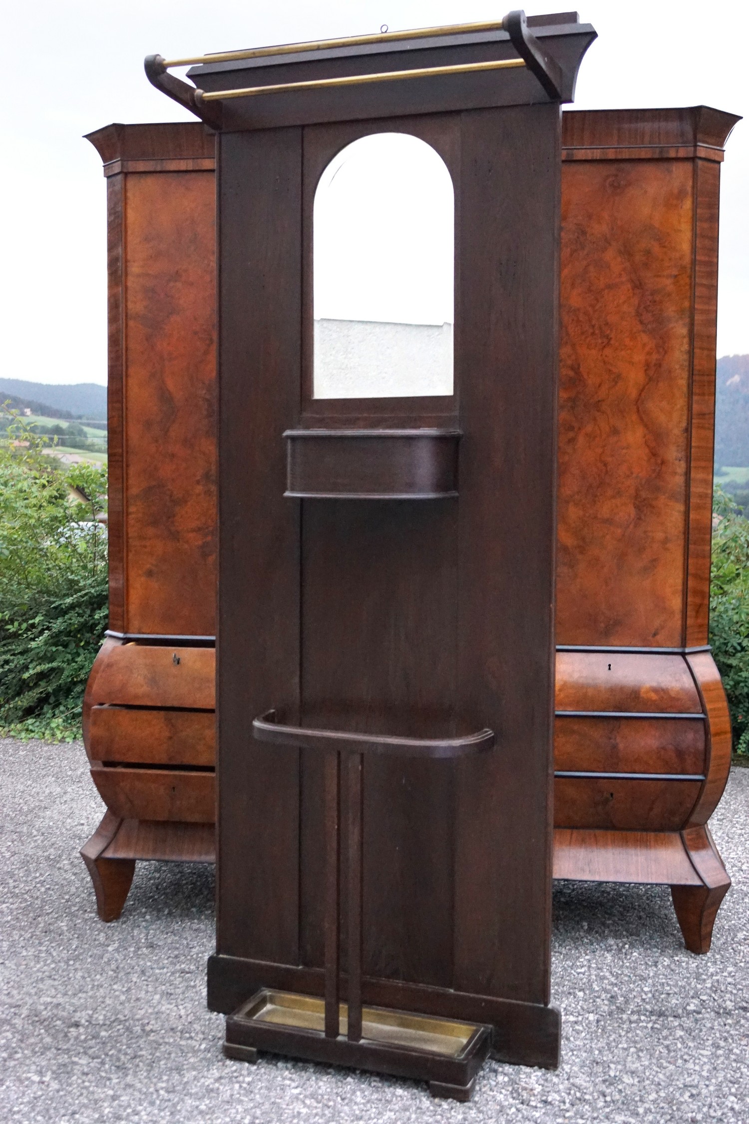 Garderobe Garderobenwand antik Art Deco Wandgarderobe Original