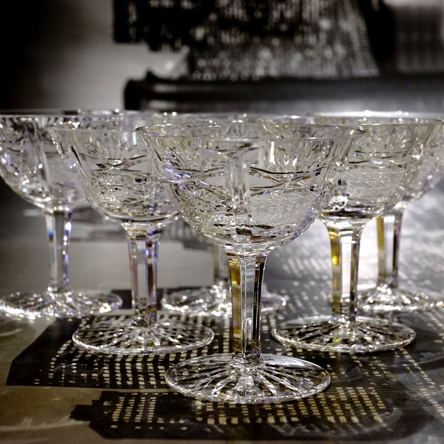 Bleikristall Gläser Vintage wie neu Apperitiv Champagnerschalen geschliffen