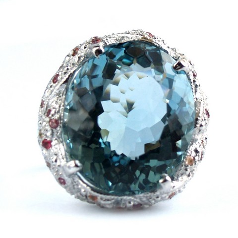 Blautopas Ring 925 Silber