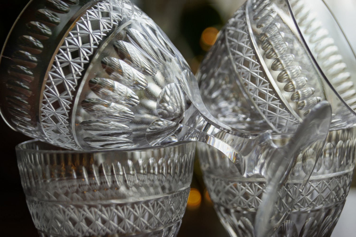 Bleikristall Gläser Vintage neuwertig geschliffen fläche Likör Wein Midcentury antik