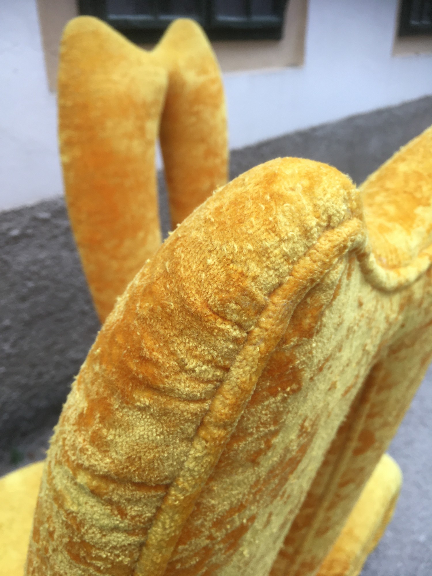 Bretz Sessel BUNNY Hochlehner Stuhl goldgelb Designsessel Original