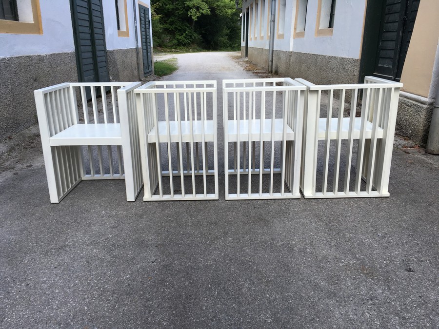 Stühle weiß Shabby Chic Vintage Sprossen Stuhl