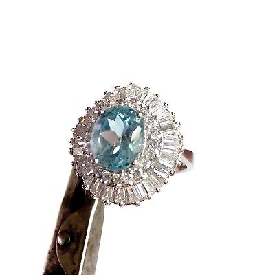 Edler RING 925 NEU Silber mit BLAUTOPAS Damenring funkelnd Cocktailring 40.83ct aquamarin diamant Edelsteine Ring weißgold