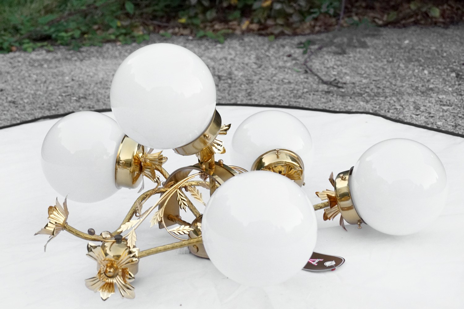 Deckenlampe Orion Wien Wandlampe goldener Leuchter Glaskugeln Wandlampe Cafehaus Opernball