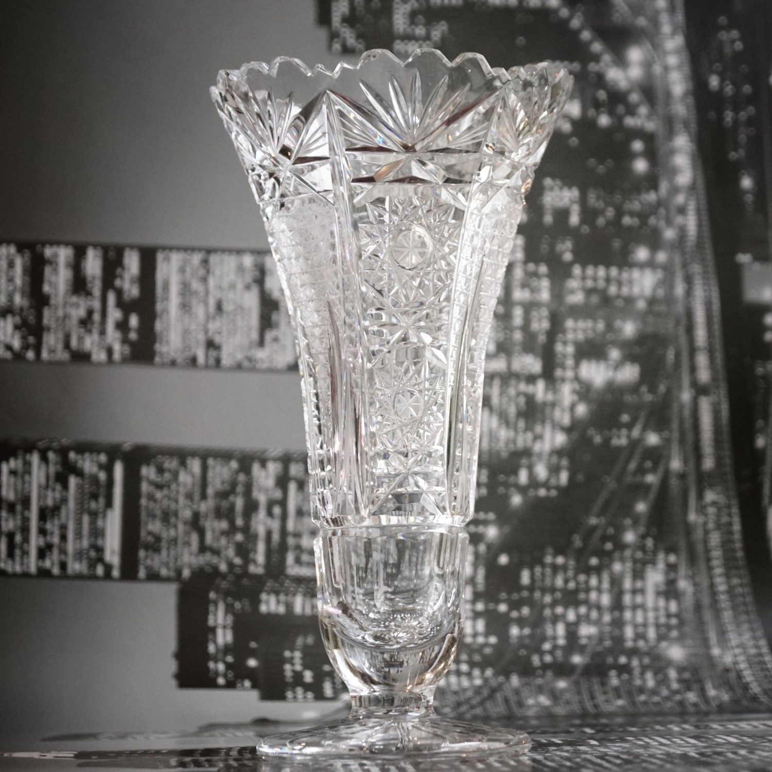 Bleikristall Vase Blumenvase schwer handgeschliffen Kristallglas Glas Bleikristall Vase Blumenvase schwer handgeschliffen Kristallglas Glas