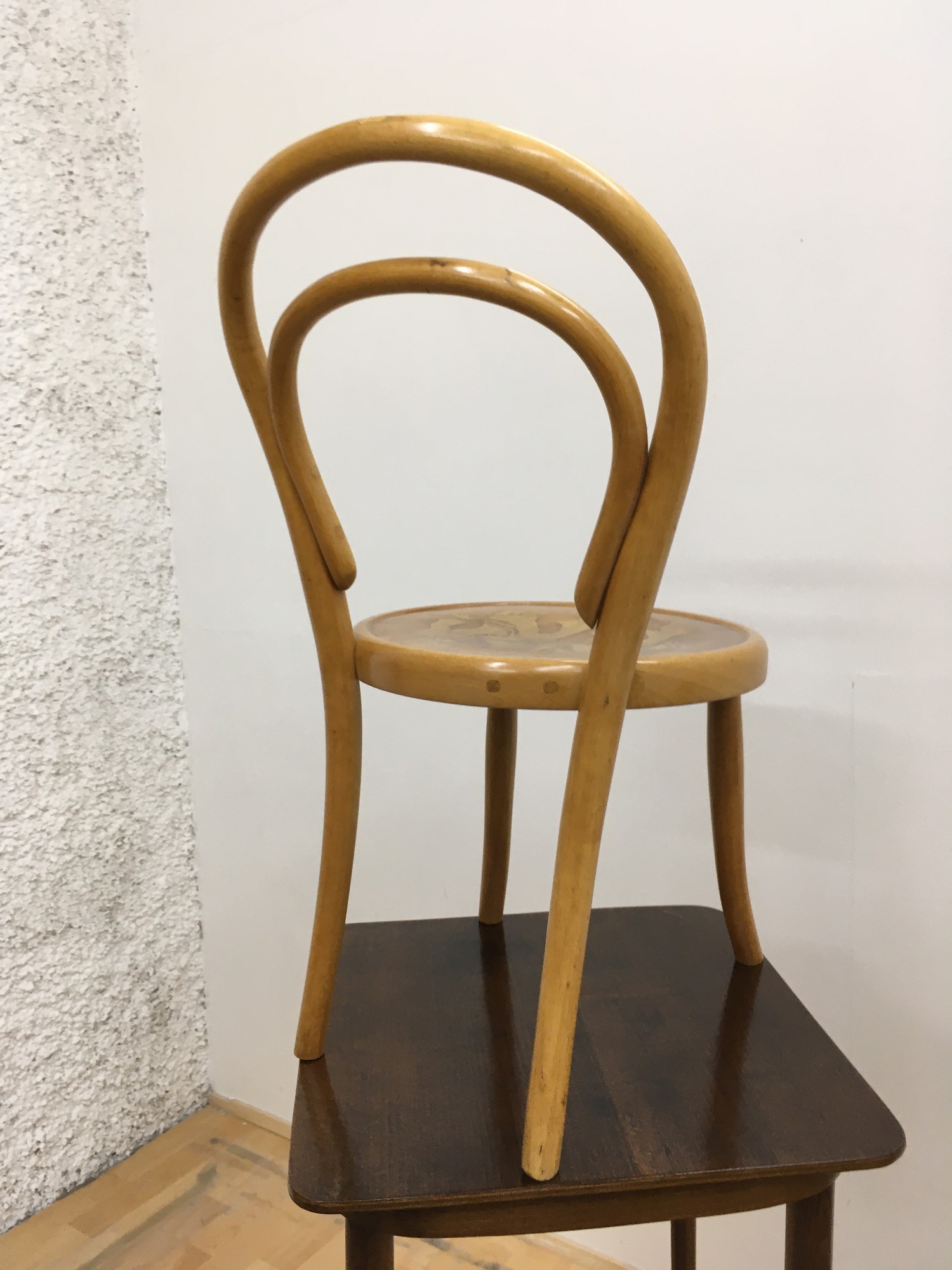 Antiker Sessel Bugholz Fischel Kinderstuhl Harlekin Stuhl Clown antik