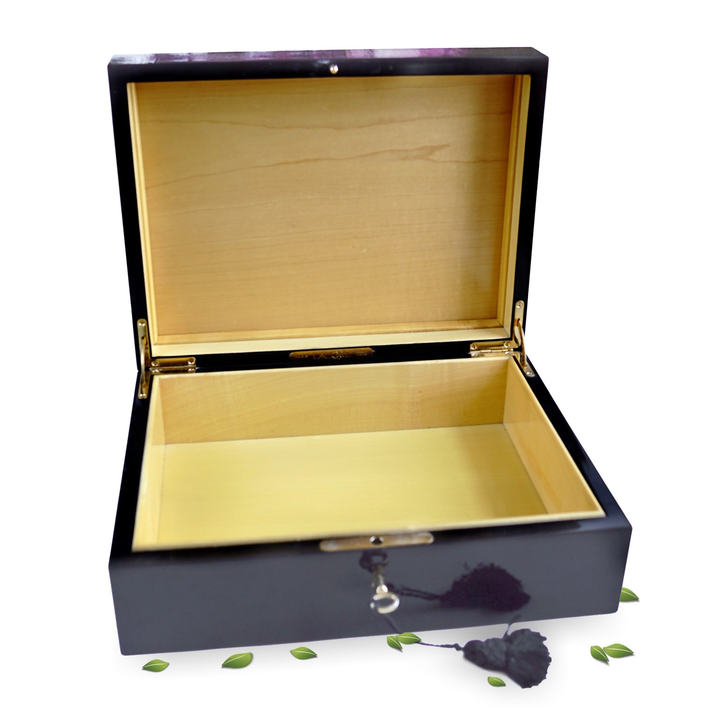 Schmuckbox Lalique Madison Black Lacquered Box masque de femme