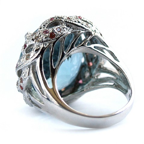 Blautopas Ring 925 Silber