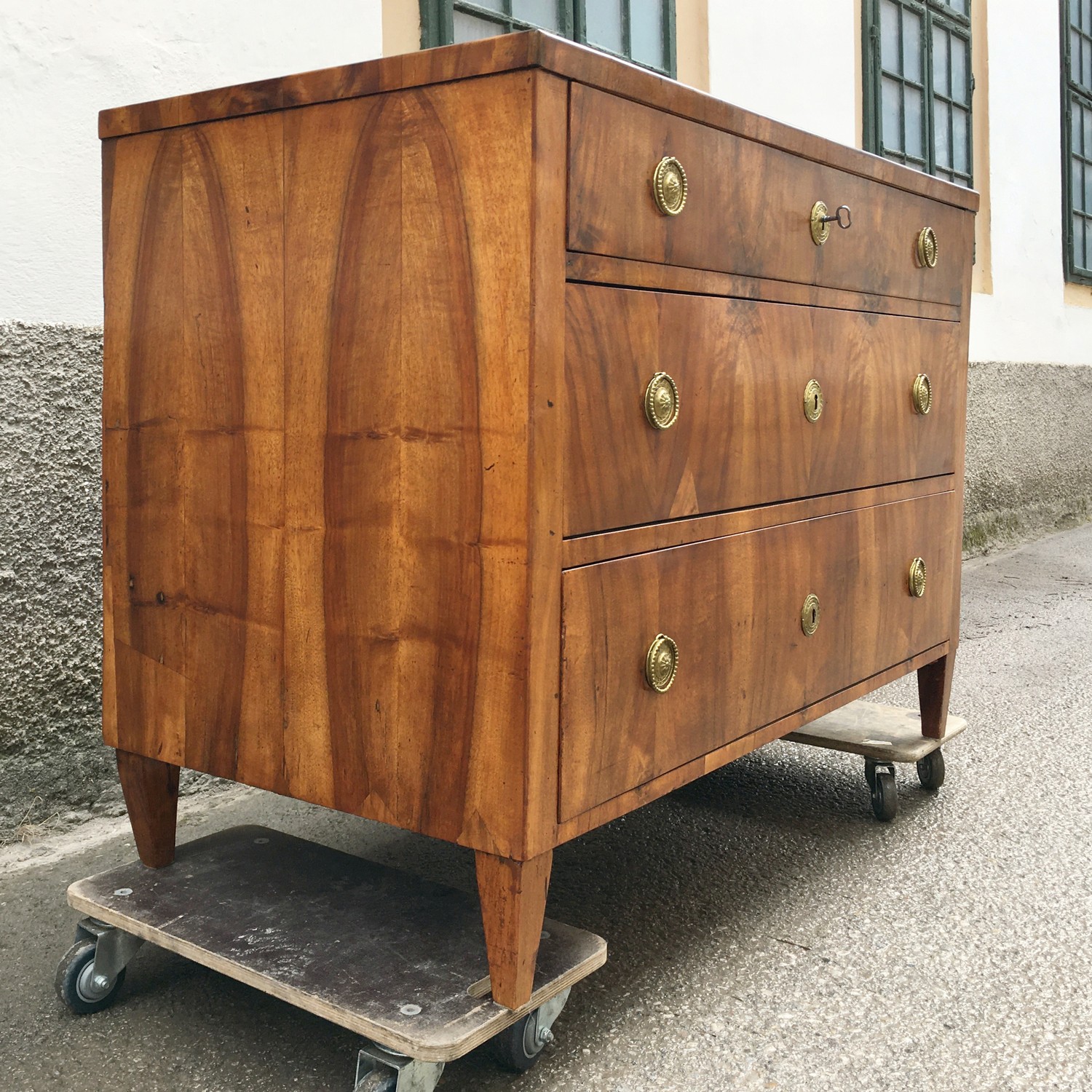 Kommode Ladenkommode Biedermeier Nussholzfurnier antik original