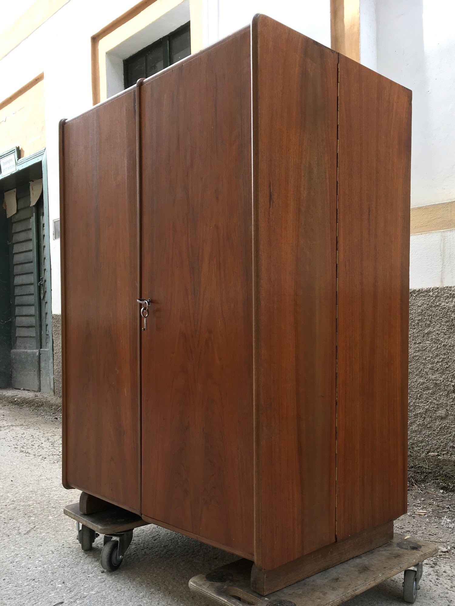 Hausbüro Schrankbüro antik Vollholz Vintage Schrank Büroschrank Möbel 60er-Jahre Midcentury Schreibmeier Schreibmayer Schreibmayr Wien