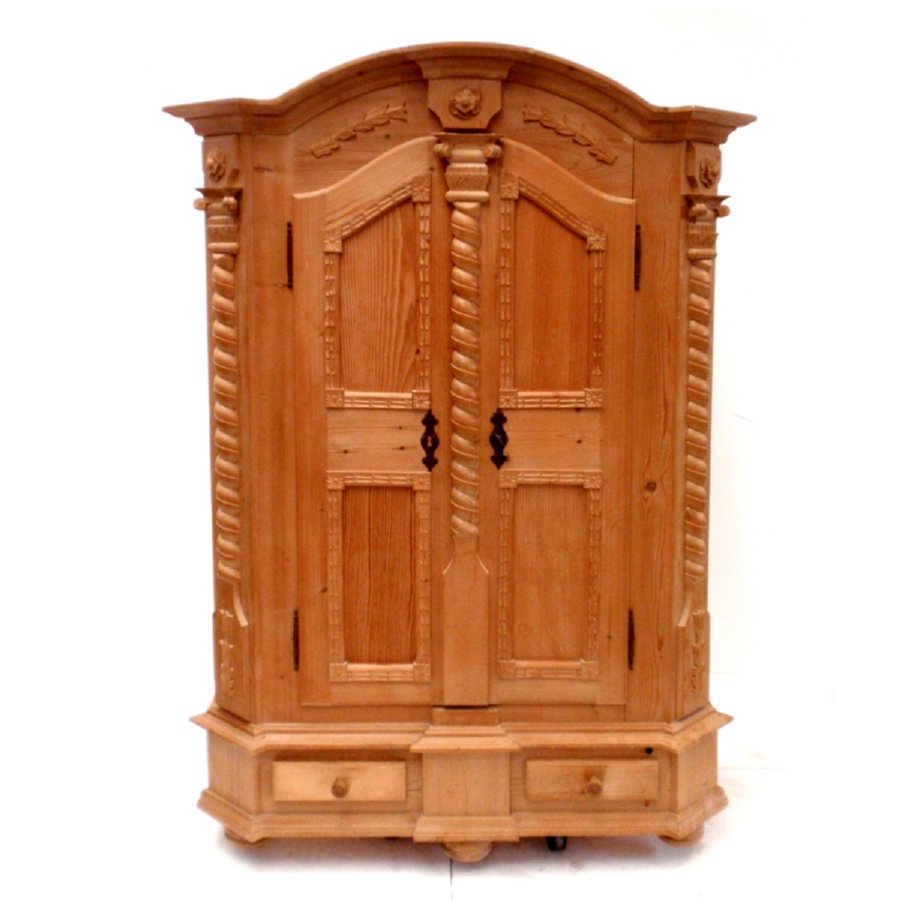 Bauernschrank antik Massivholz Naturholz Kleiderschrank Garderobe