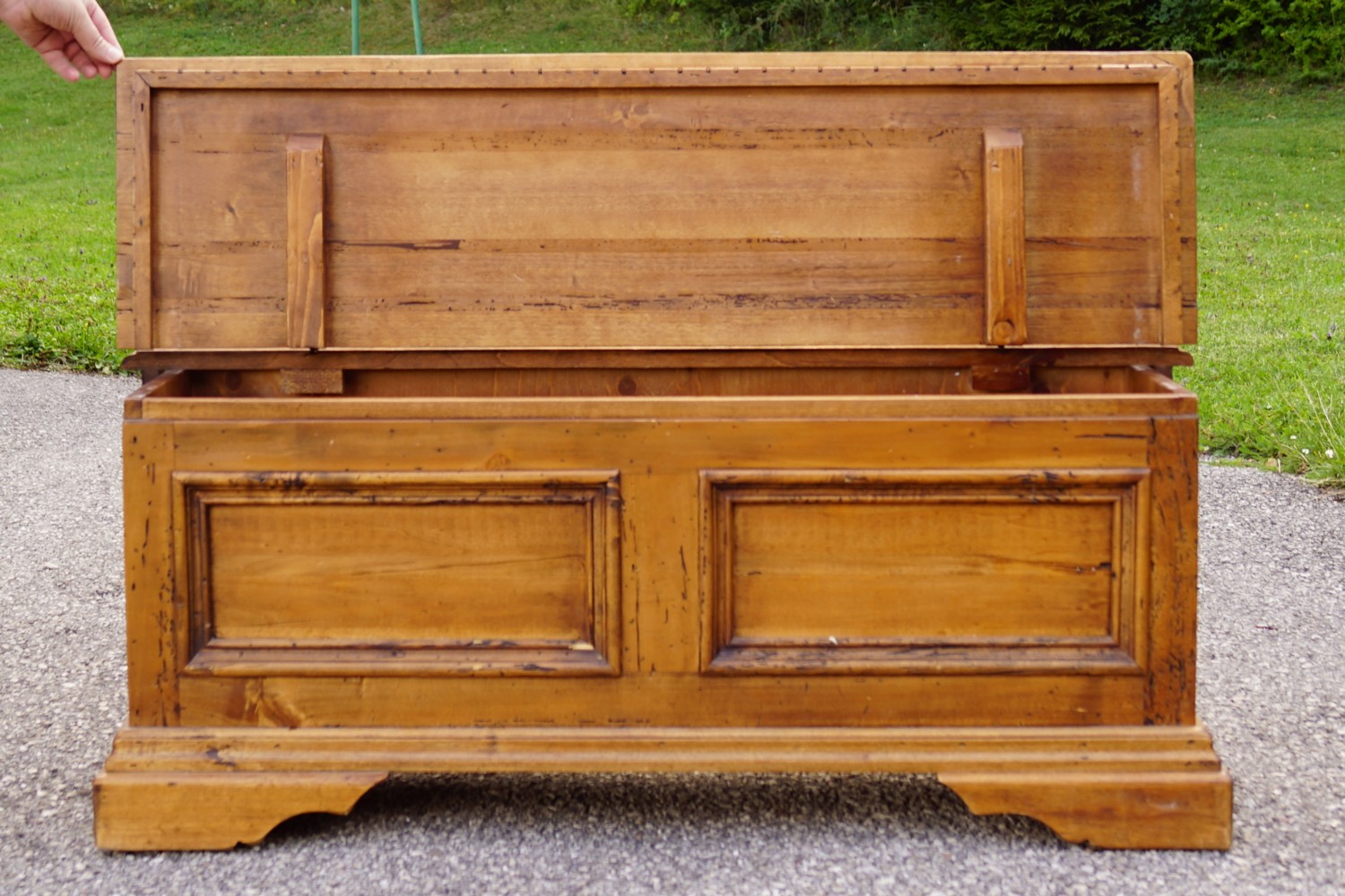 Truhe Antikstil Sitztruhenbank Altholz Landhausstil