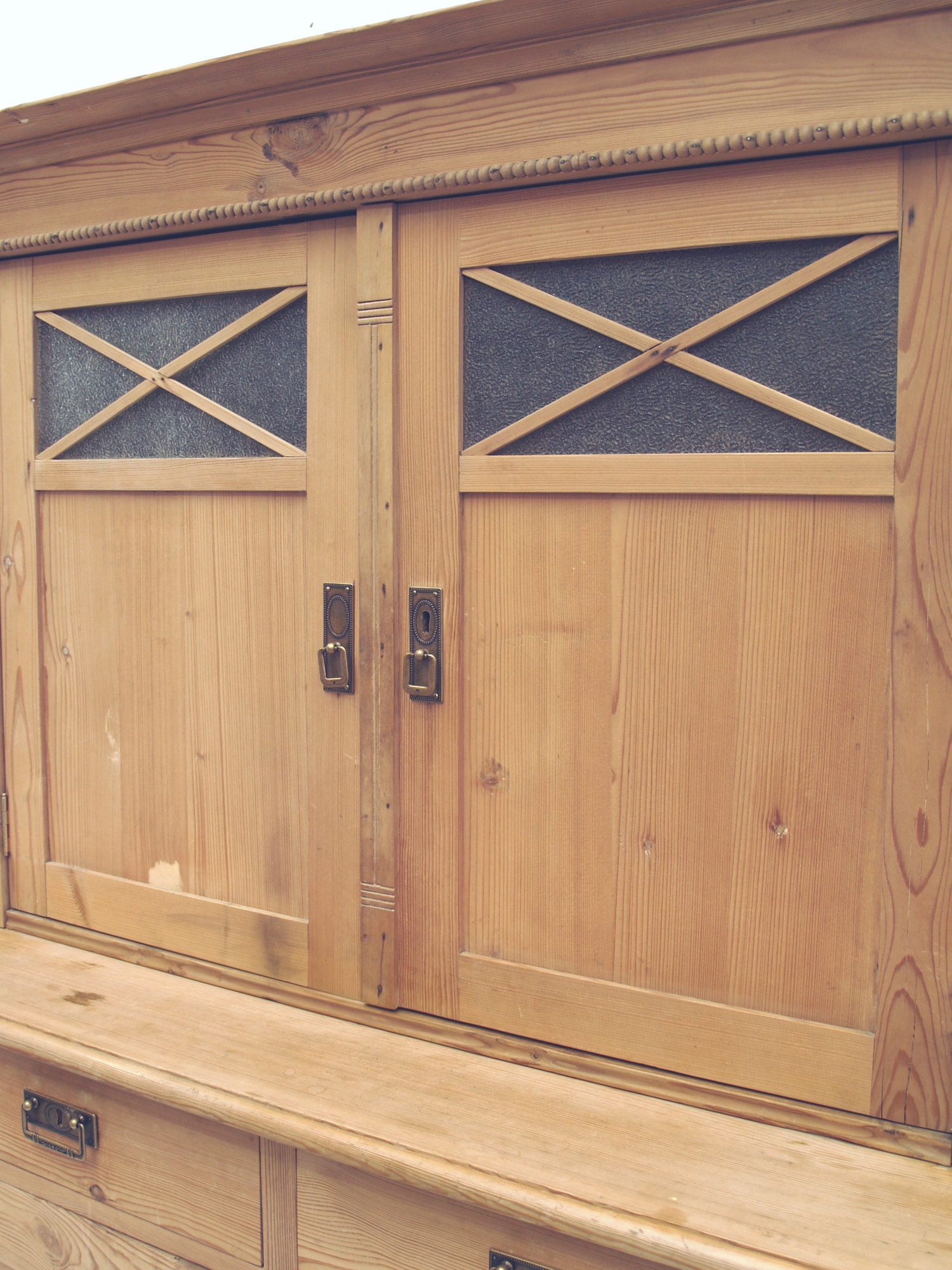 Kredenz Naturholz Küchenschrank antiker Weichholz Schrank Bauernschrank Jugendstil