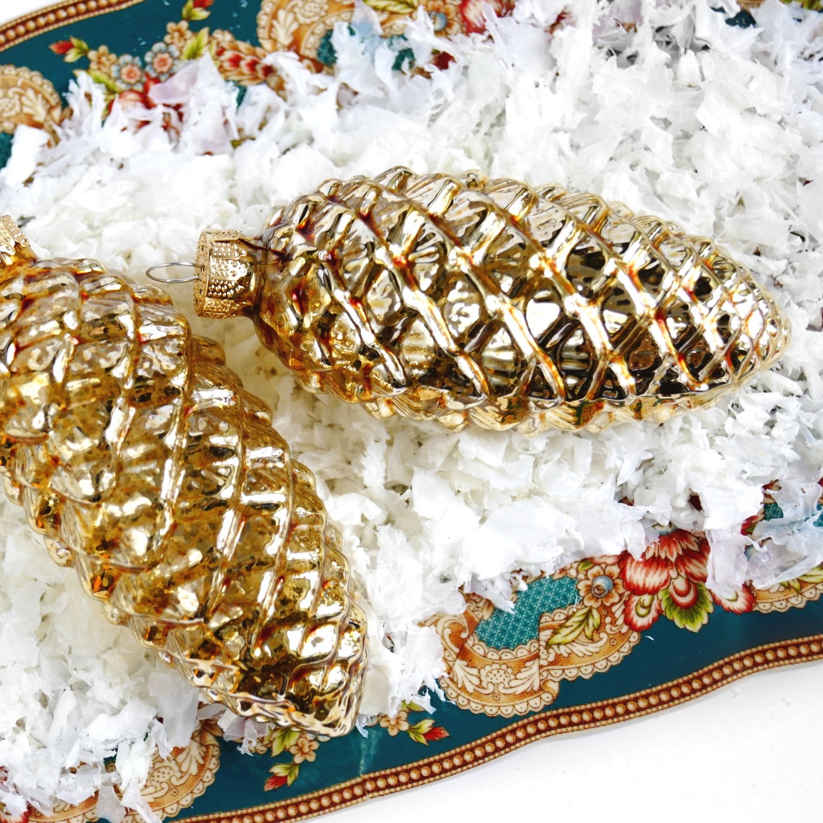 Christbaumkugel Zapfen Weihnachten handgemacht golden Glas Christbaumkugel Glas mundgeblasen handgemacht lauscha Bauernweihnachtsbaum Tannenzapfen