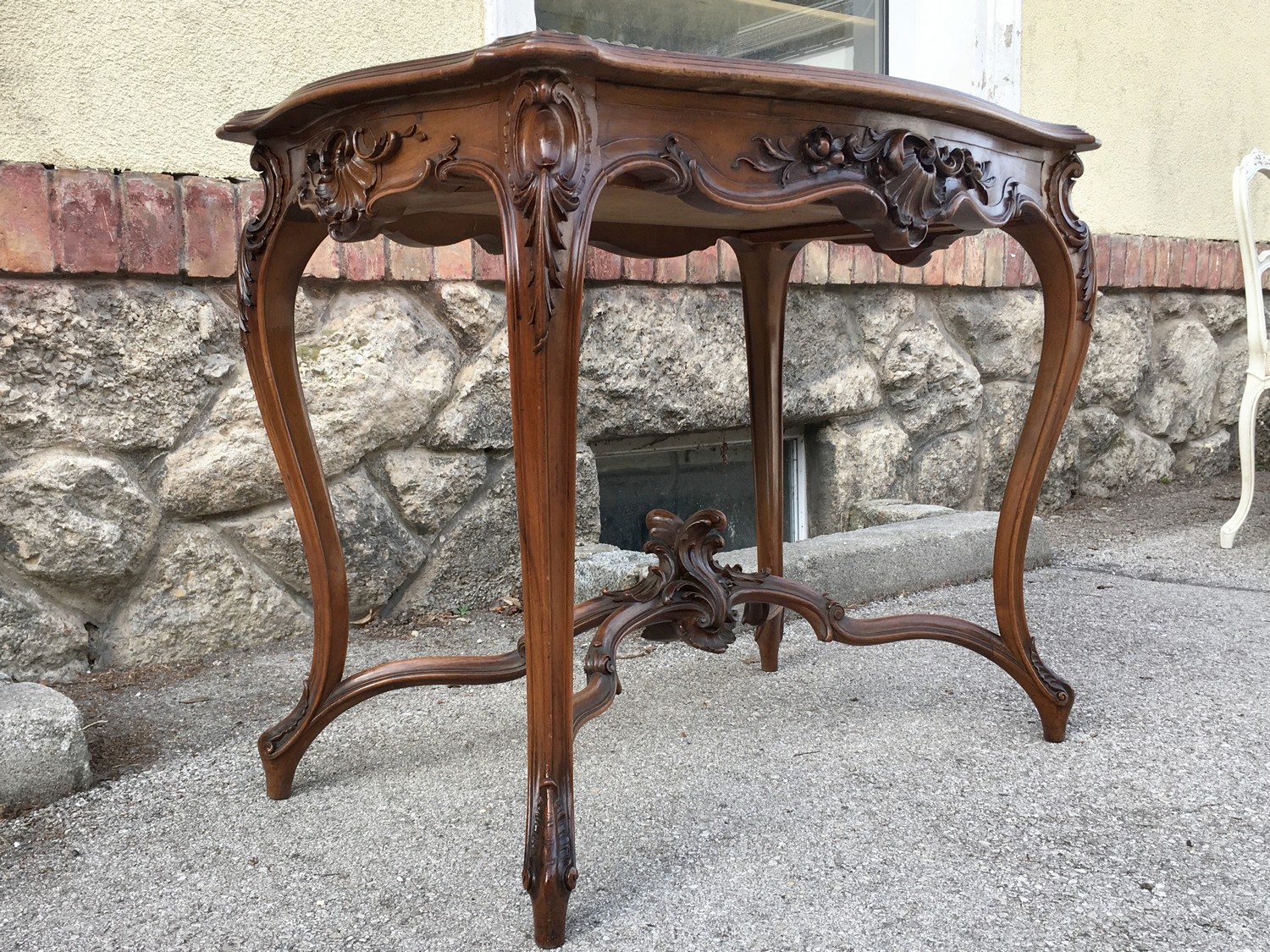 Tisch antik Salontisch Glasplatte Wiener Barock Pfeiferlbarock original