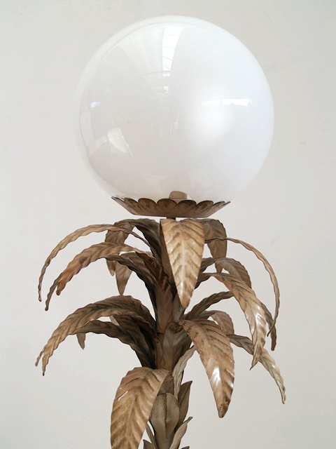 Stehlampe Blätter Glaskugel PALME vintage Leuchter