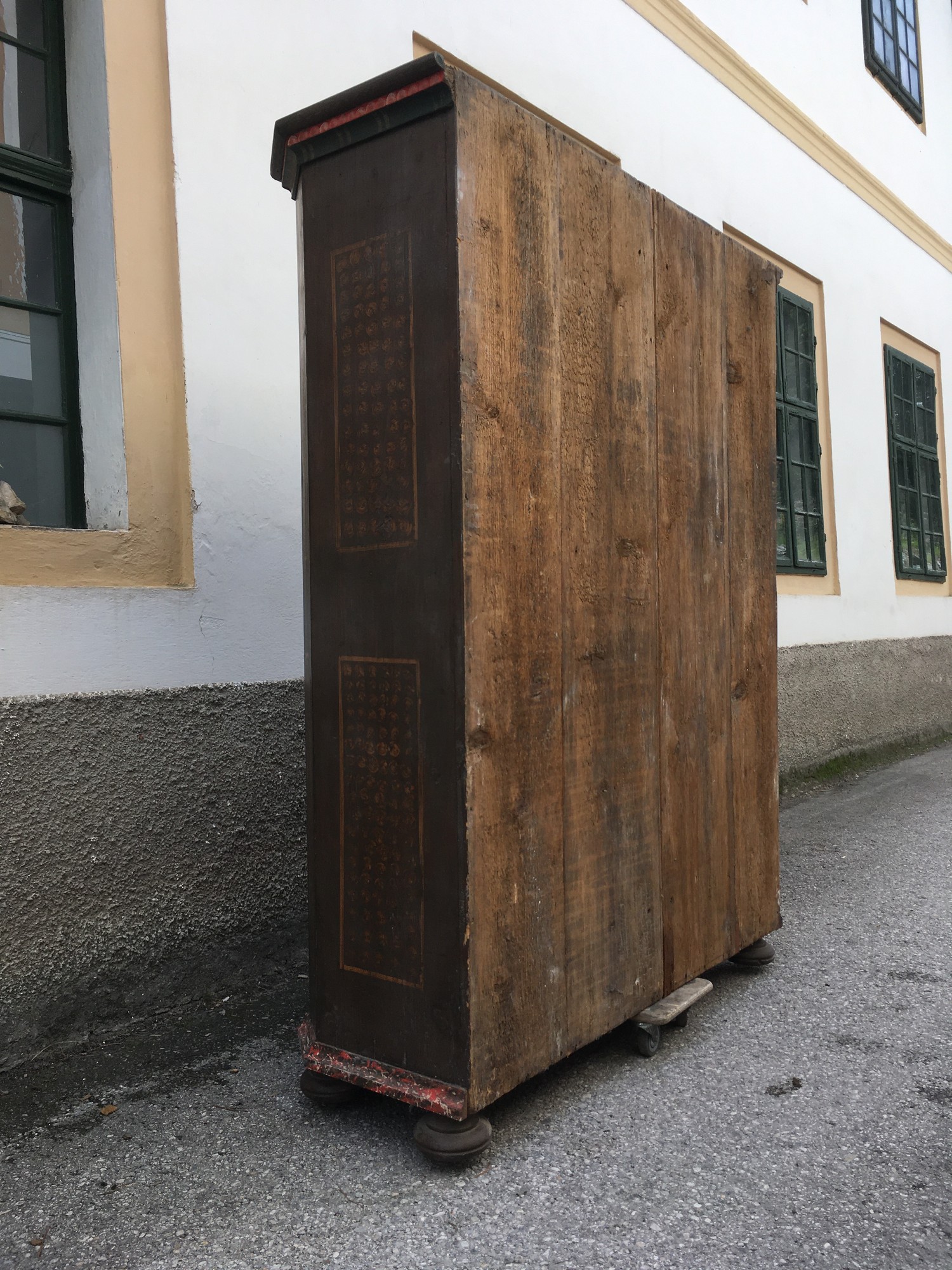 Bauernschrank bemalt antik Steckschrank Keilschrank Bauernkasten Schrank