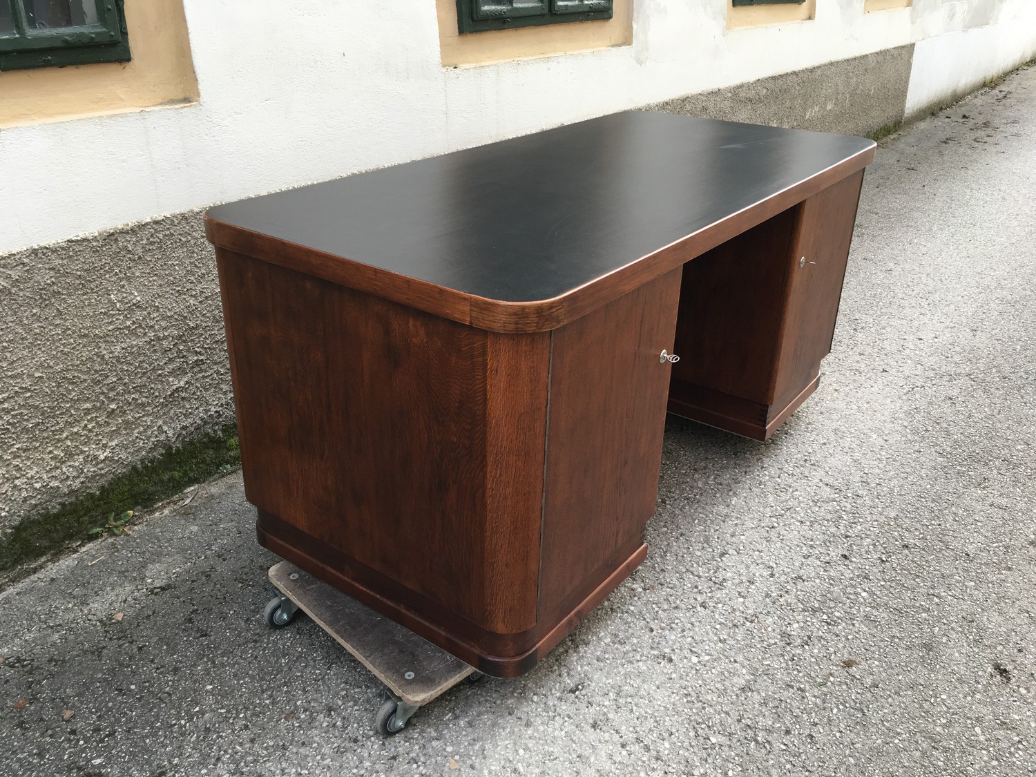 Schreibtisch antik restauriert Innenladen Massiv Vintage