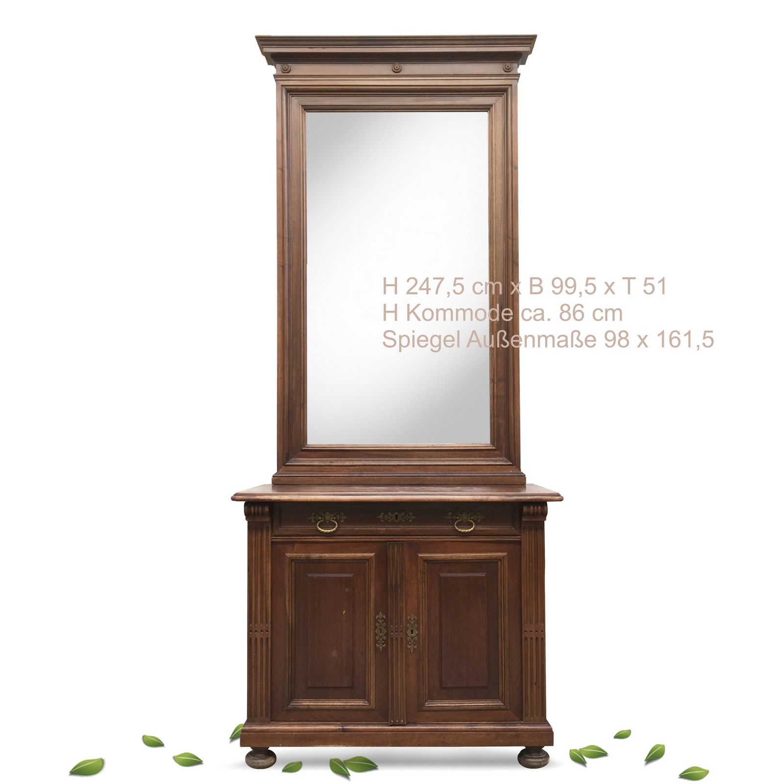Schrank Spiegel antik Kommode