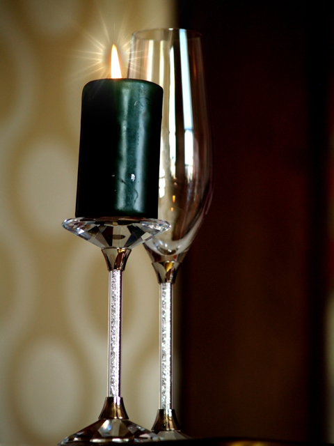 Bleikristall Kerzenständer gefüllt