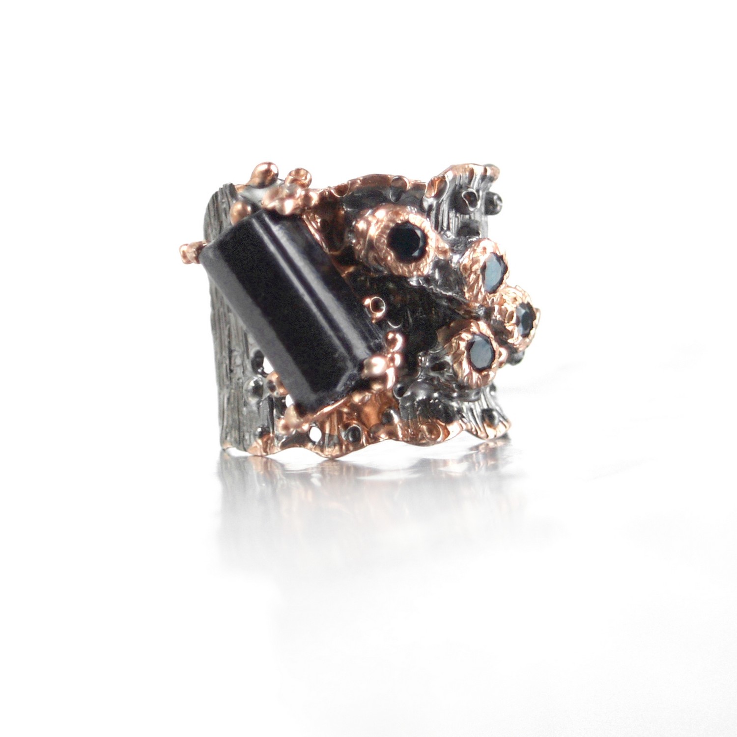 Ring 925 Silber Edelsteine schwarzer Turmalin handgefertigtes Designstück! Ring 925 Silber Edelsteine schwarzer Turmalin handgefertigtes Designstück!