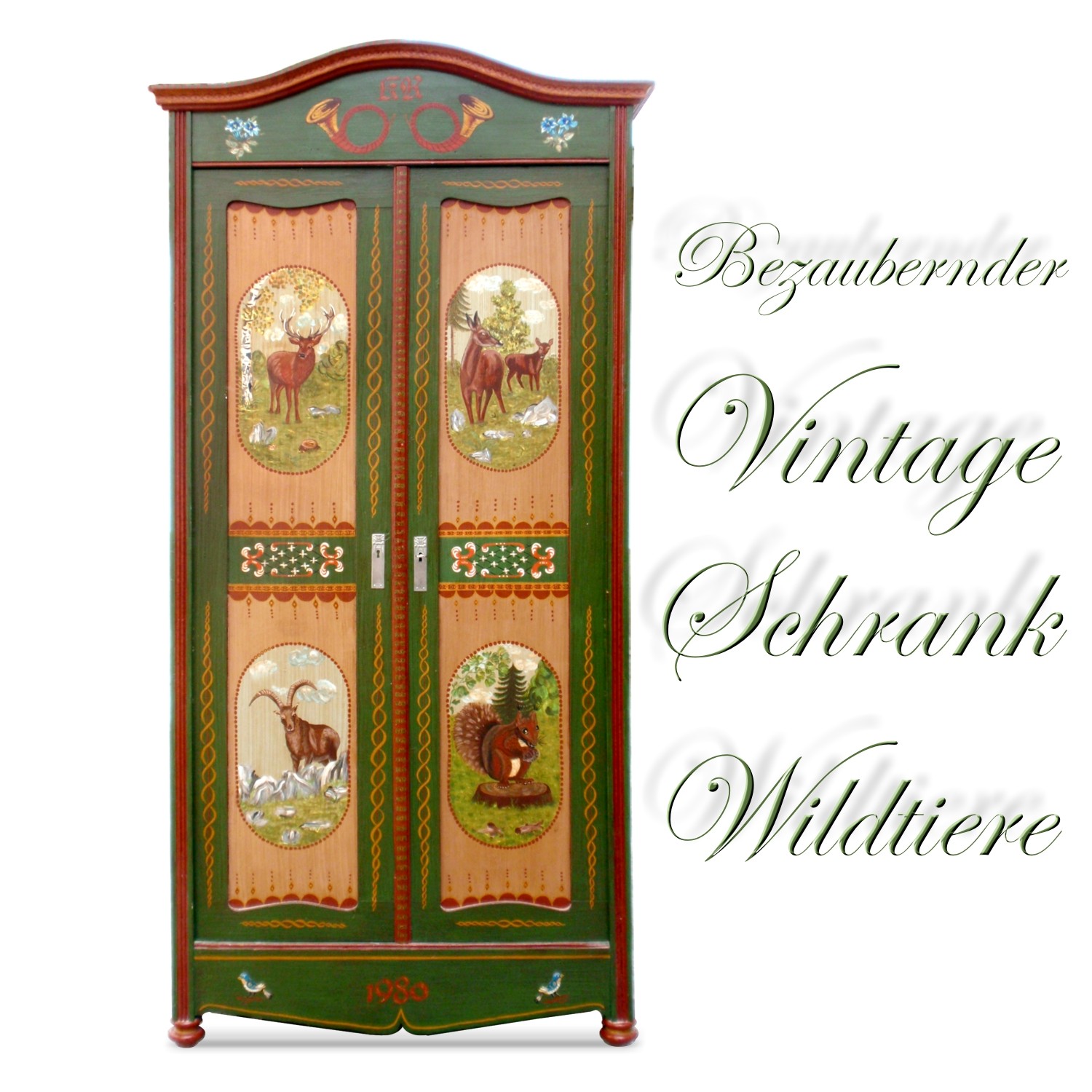 antiker Bauernschrank handbemalt